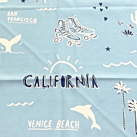 BCBG Generation Sky Blue Mint Green California Silky Feel Preppy Square Scarf - Picture 7 of 11